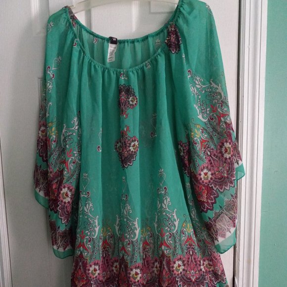 r. rouge   teal   woman blouse size 2xl/2eg - Picture 1 of 4